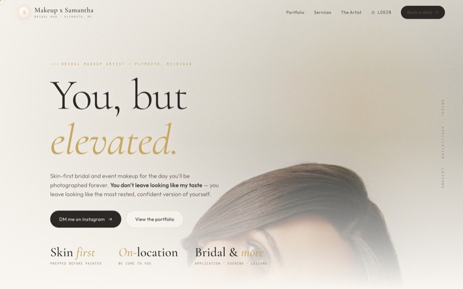Makeup × Samantha website by Opti-Algo